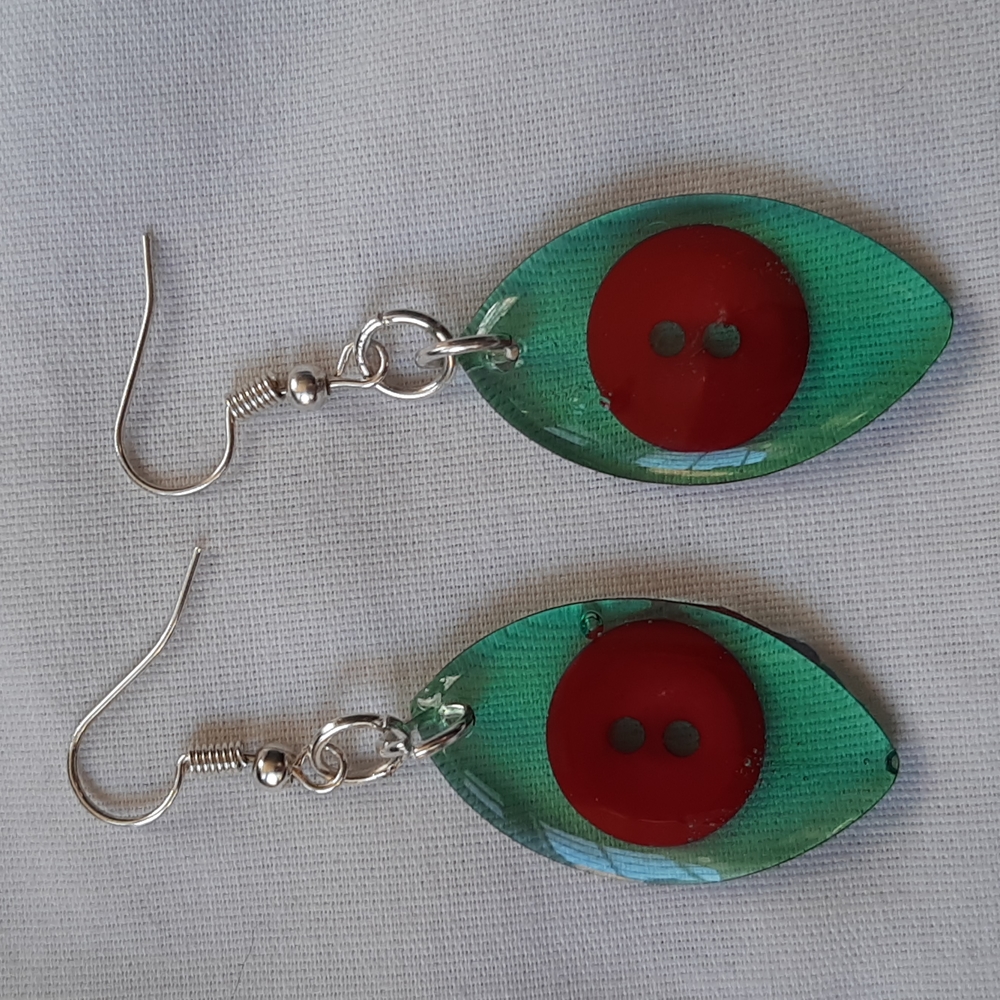 Handmade Button Earrings